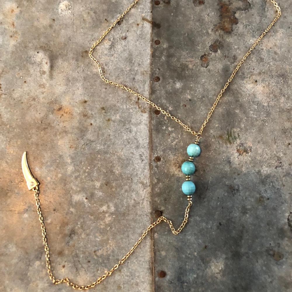 Turquoise Bead Long Necklace
